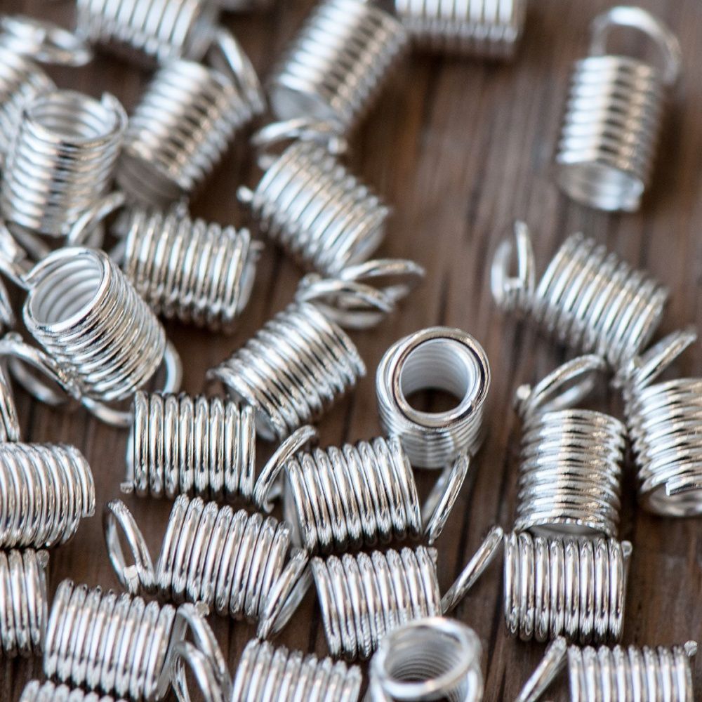 концевик-зажим "пружинка", цвет серебро, 9х5х3.5 мм 