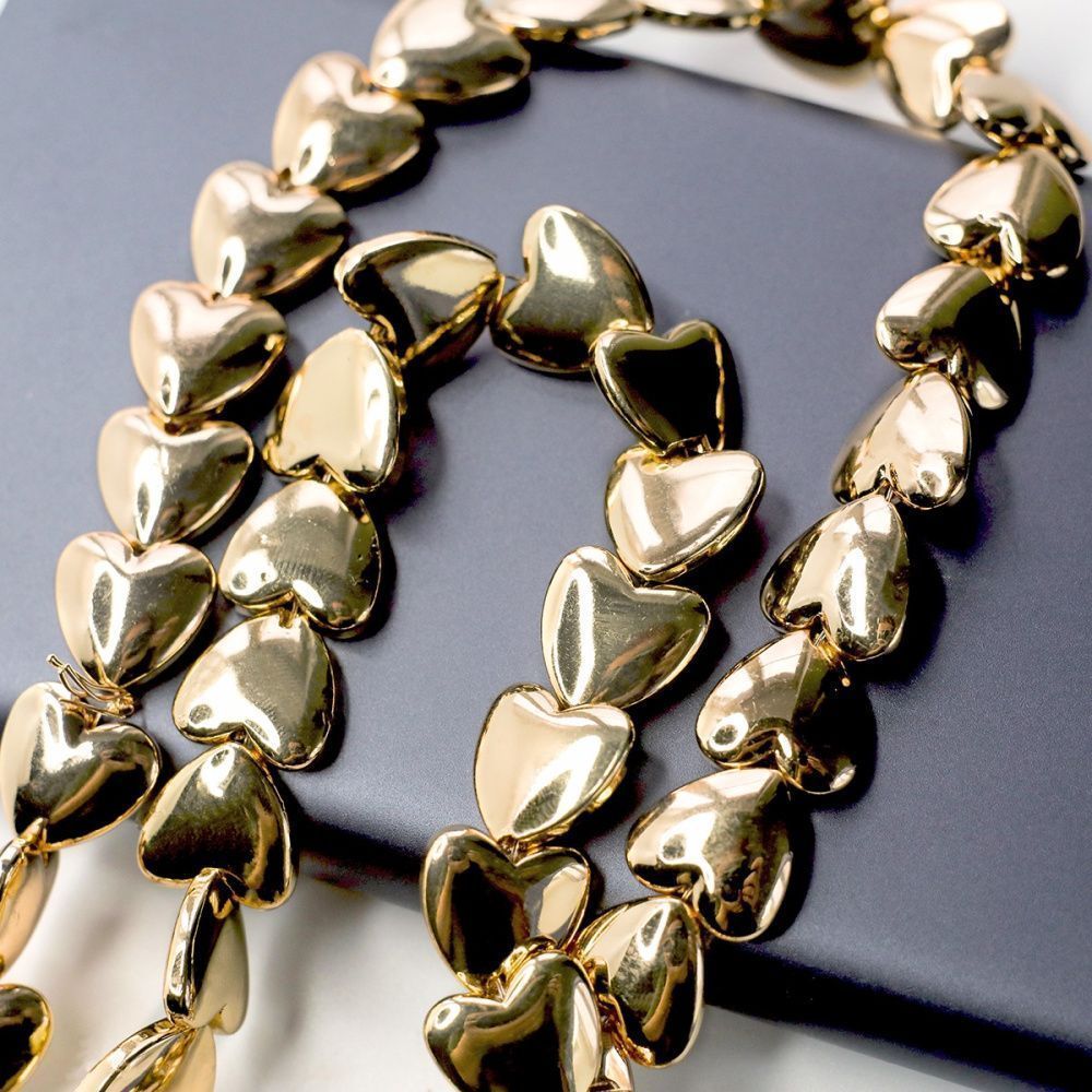 бусина гематит синт., металлизир., сердечко, цвет красное золото, 12x13x4 мм