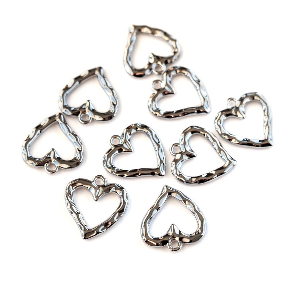 подвеска металл "мягкое сердце", цвет платина, 20x18.5x2 мм