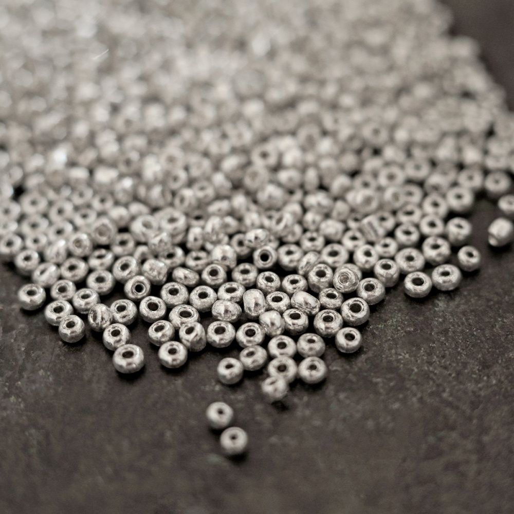 бисер "радуга", цвет металлик платина, 12/0 (уп 7 г)