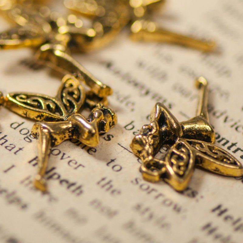 подвеска металлическая "белл", цвет античное золото, 23x16x3.5 мм