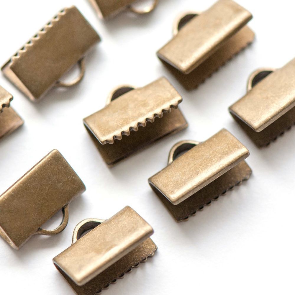 зажим для ленты, цвет античная бронза, 10х6 мм