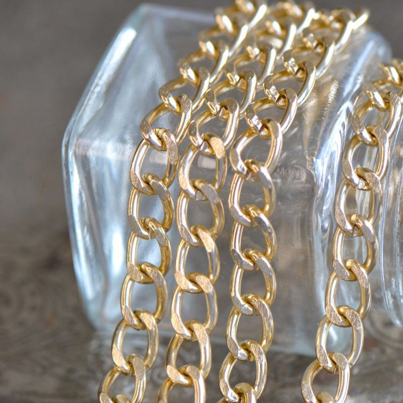 цепочка "люкс", алюминий, цвет золото, 10x6.5x1.8 мм