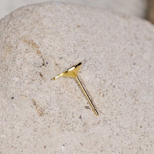 пуссеты "раунд", место для стразов, золото, 14х0.8