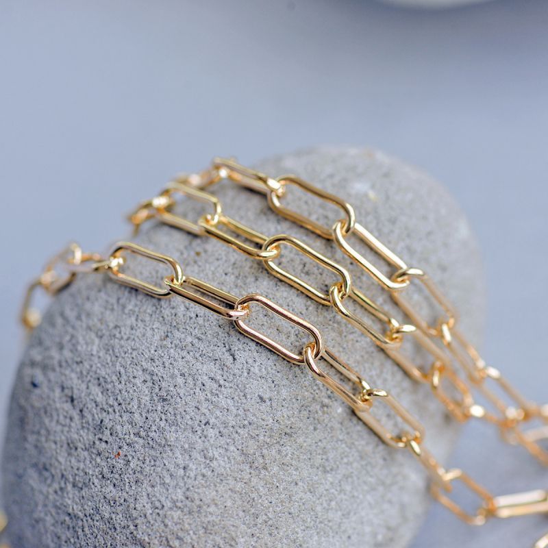 цепочка "скрепка", цвет золото, звено 12.5x5.6x1.2 мм