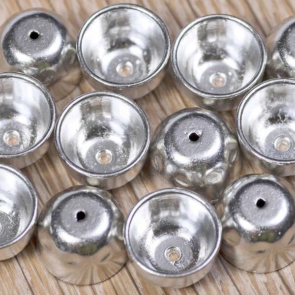 концевик для бисерного жгута "чаша", цвет платина, 13x9 мм