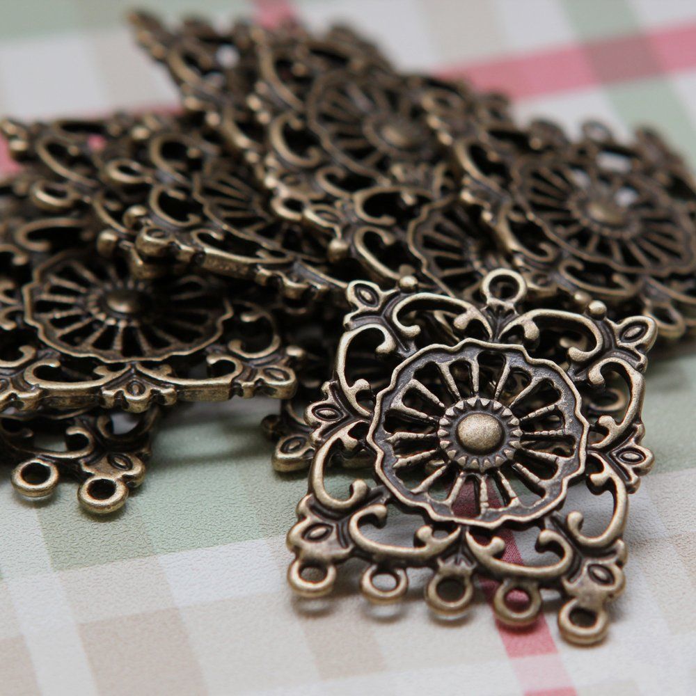 коннектор "ренессанс", цвет античная бронза, 35,5х2 мм