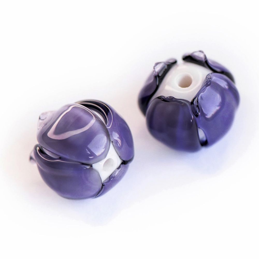 бусина, мурано "бутончик", фиолетовый, 13х12 мм