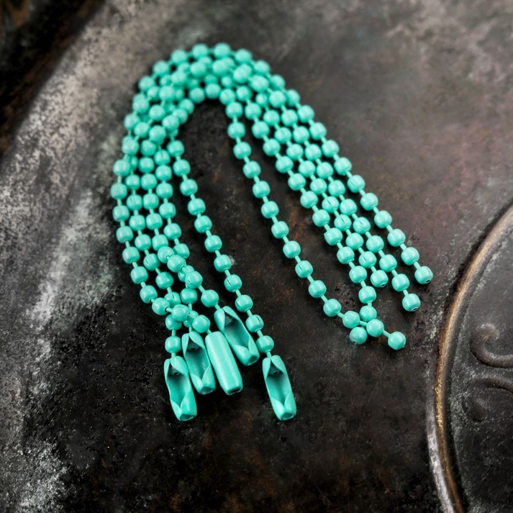 цепочка для брелока "шарик", цвет аквамариновый, 12 см