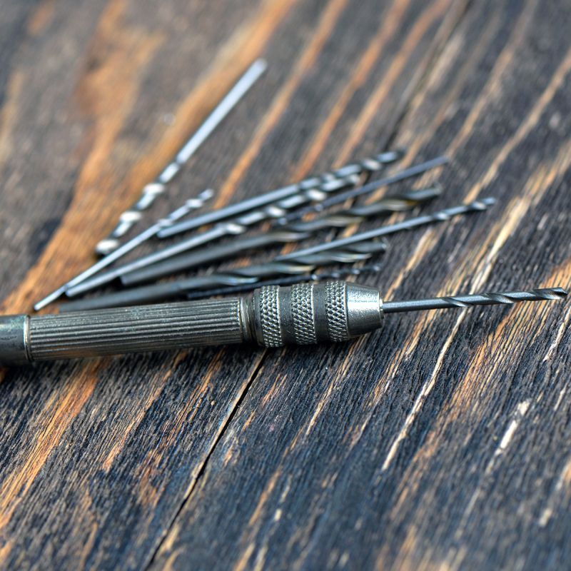 инструмент, мини-дрель ручная со сверлами, набор, платина