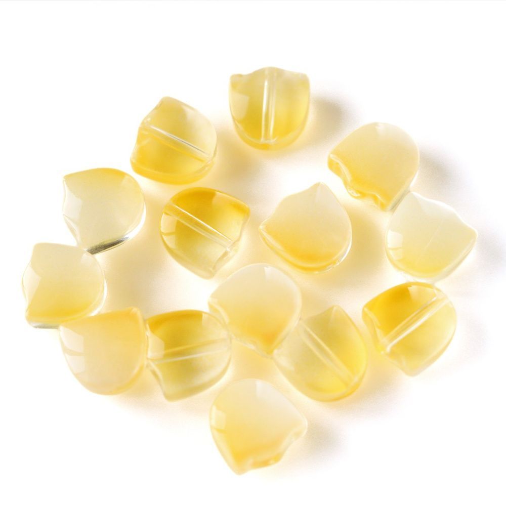 бусина "тюльпан", стекло, цвет желтый, 9 мм