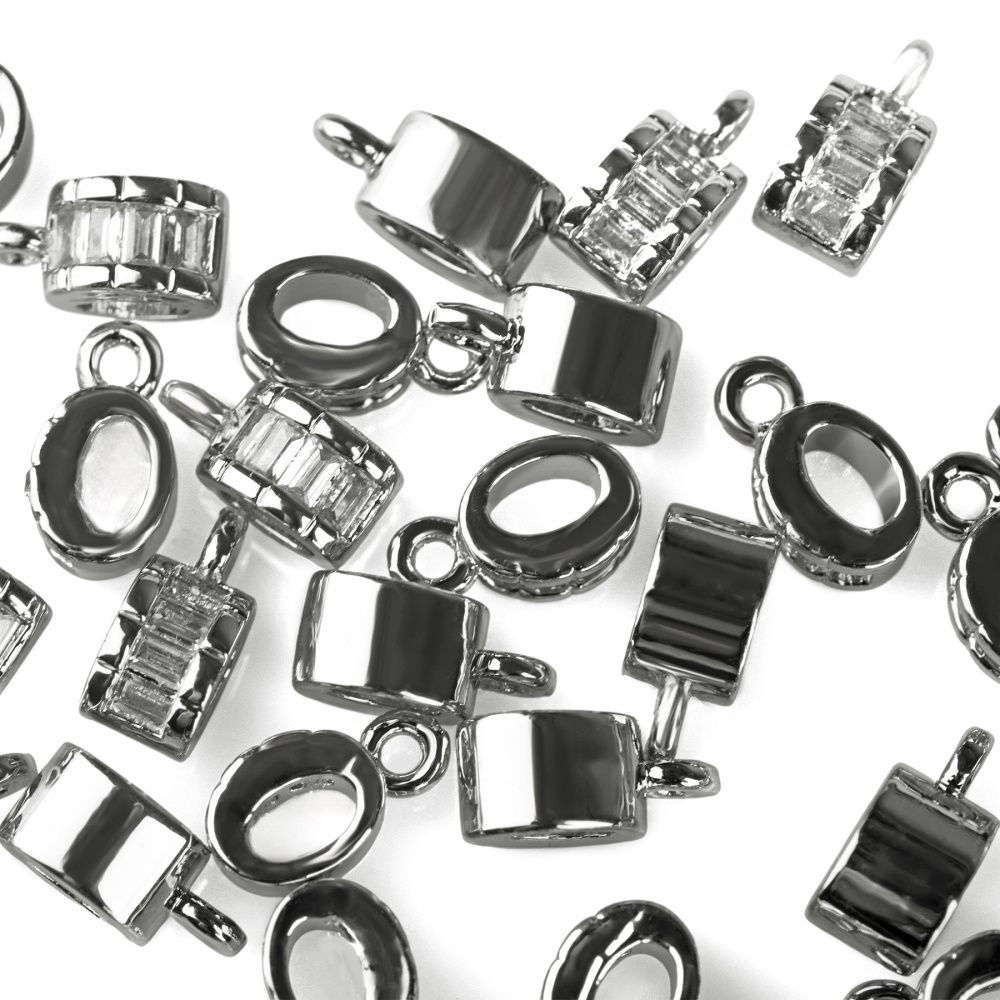 бейл "грид", покрытие платина/циркон, 9.5x4x5 мм