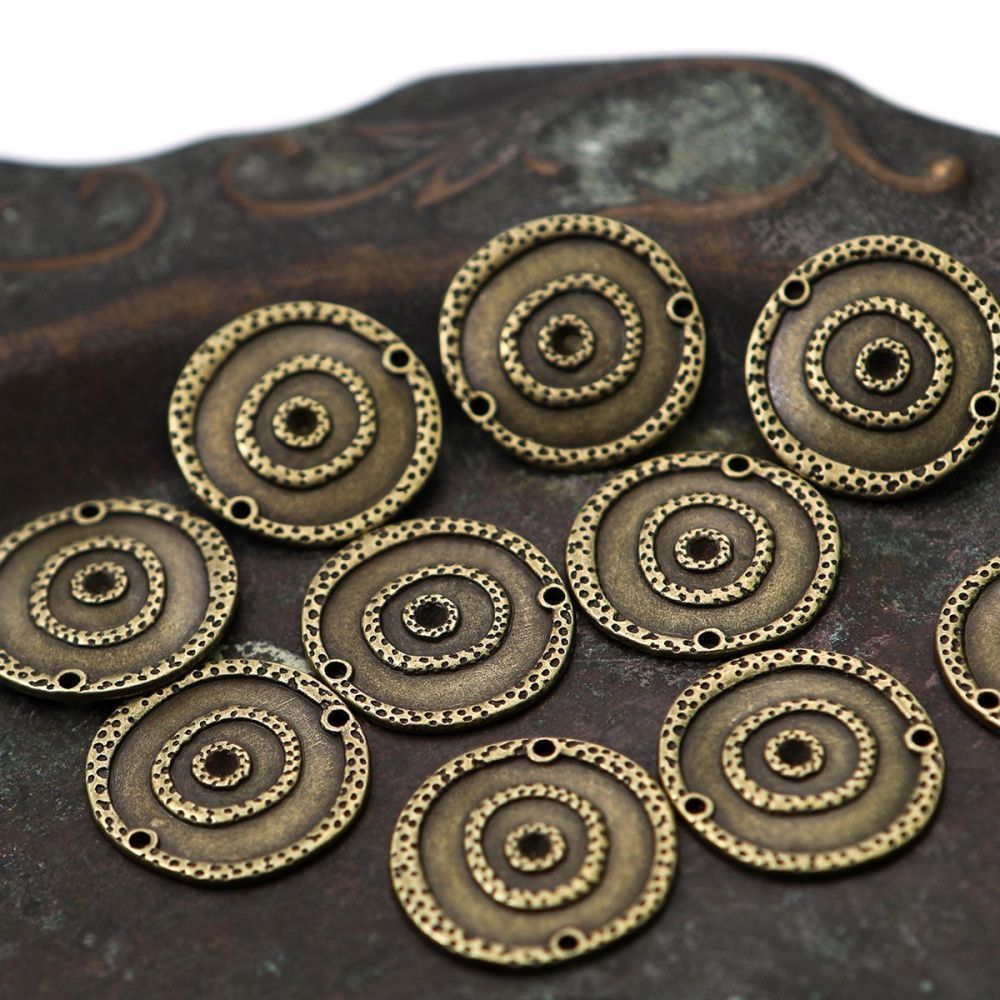 коннектор "антик", цвет античная бронза, 22х2 мм