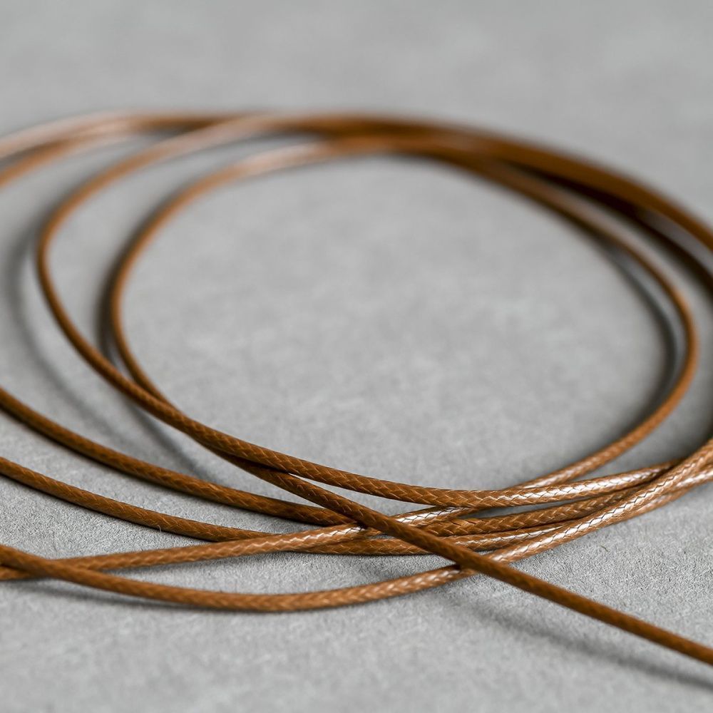 шнур вощеный, цвет коричневый светлый, 1.5 мм