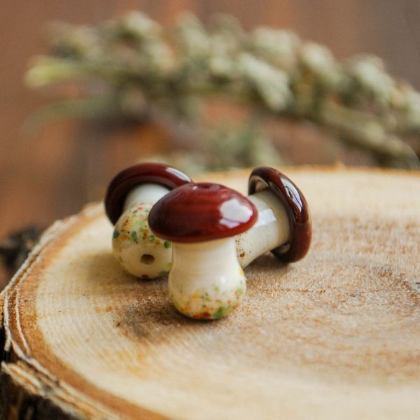 бусина, мурано "гриб боровичок", фигурная, стекло,14х14 мм