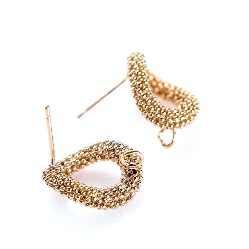 пуссеты "ориан", позолоченные, 17x13 мм