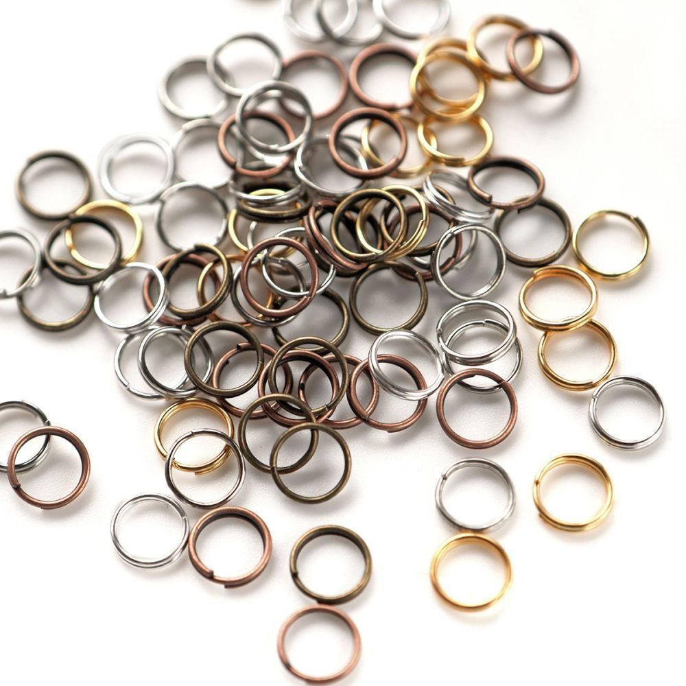 колечко двойной крутки 8, цветовой микс, 8х0.7 мм