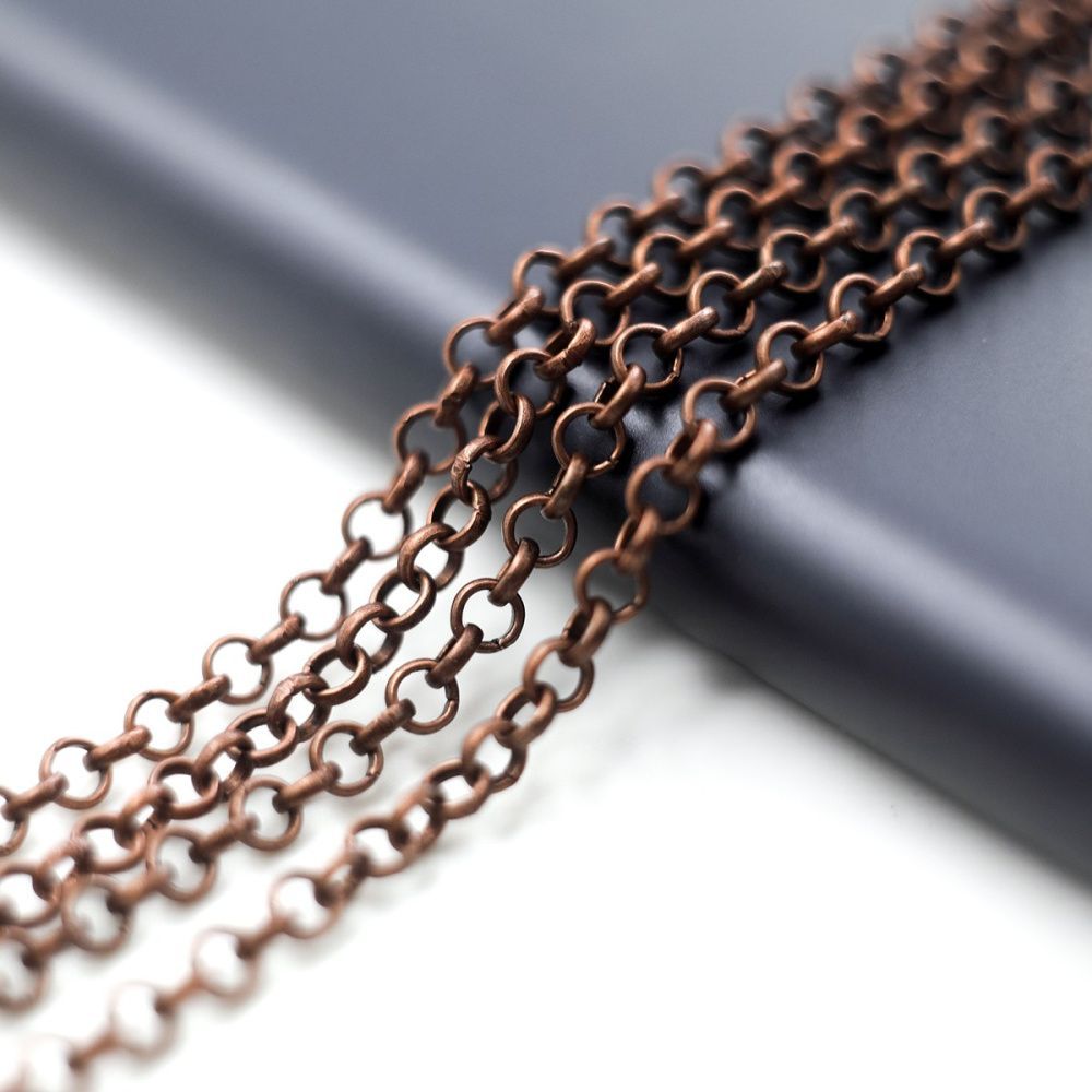 цепочка "раунд", цвет красная медь, звено 4х1 мм