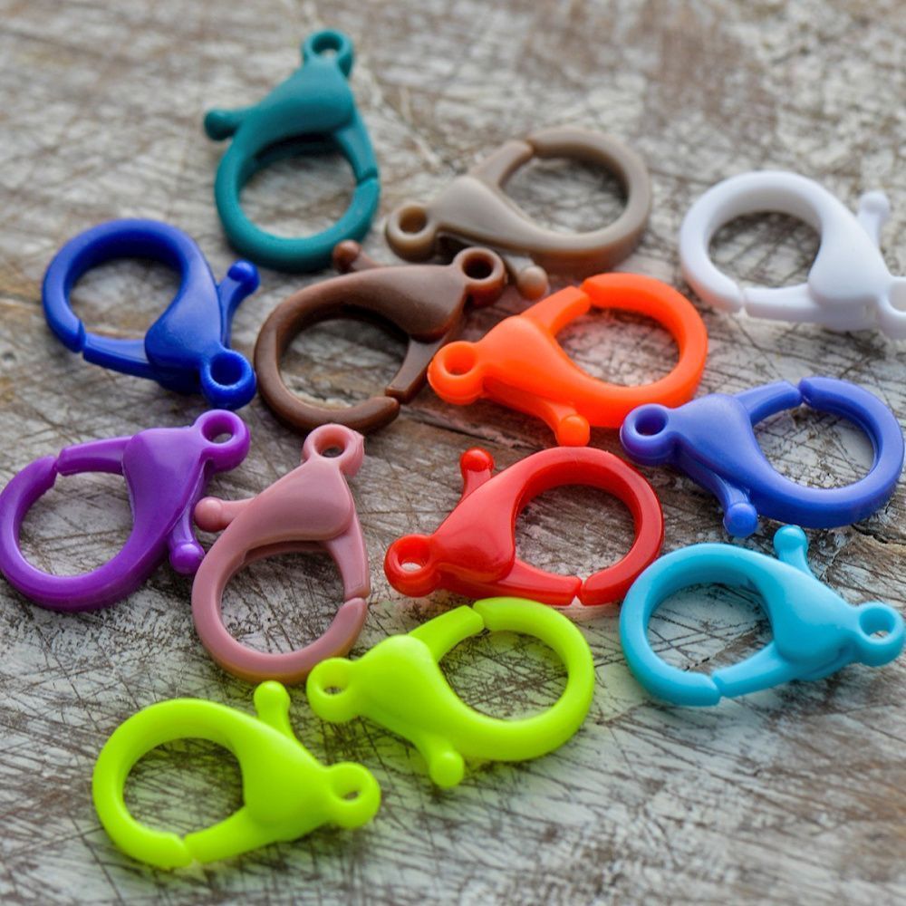 замочек-лобстер "радуга", акрил, цветовой микс, 25x18x6 мм