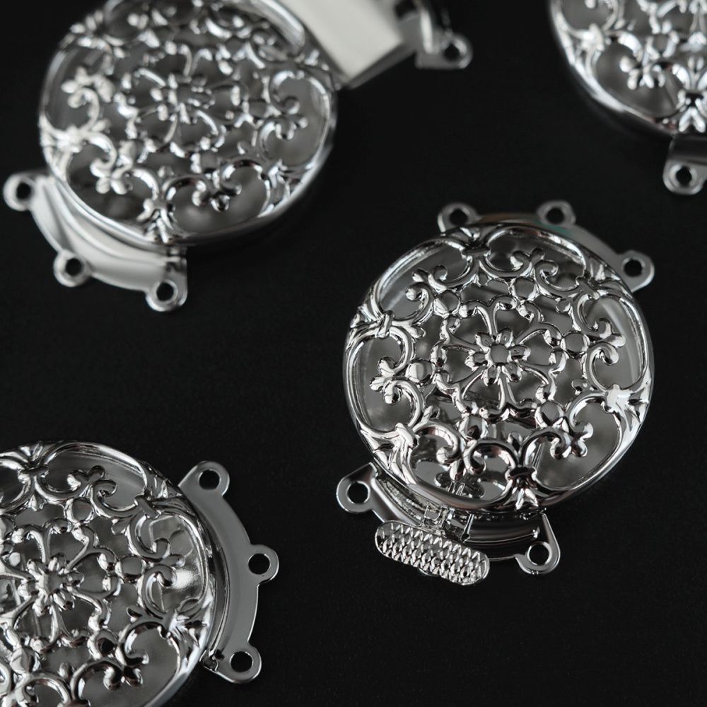 замок для украшений "флориста", цвет платина, 31x22x7 мм