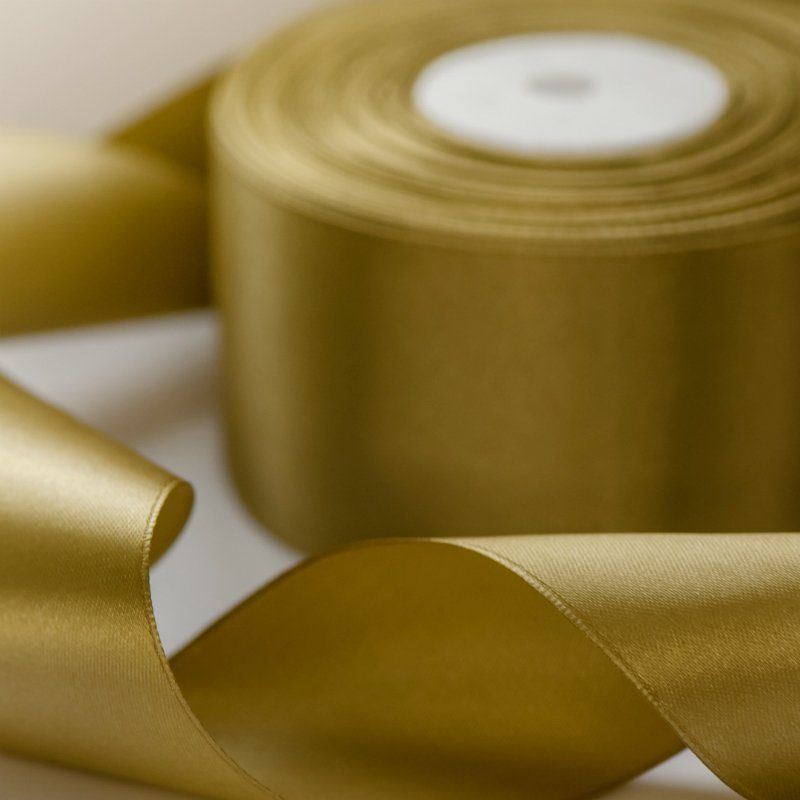 лента, атлас, цвет старое золото, ширина 50 мм ленты