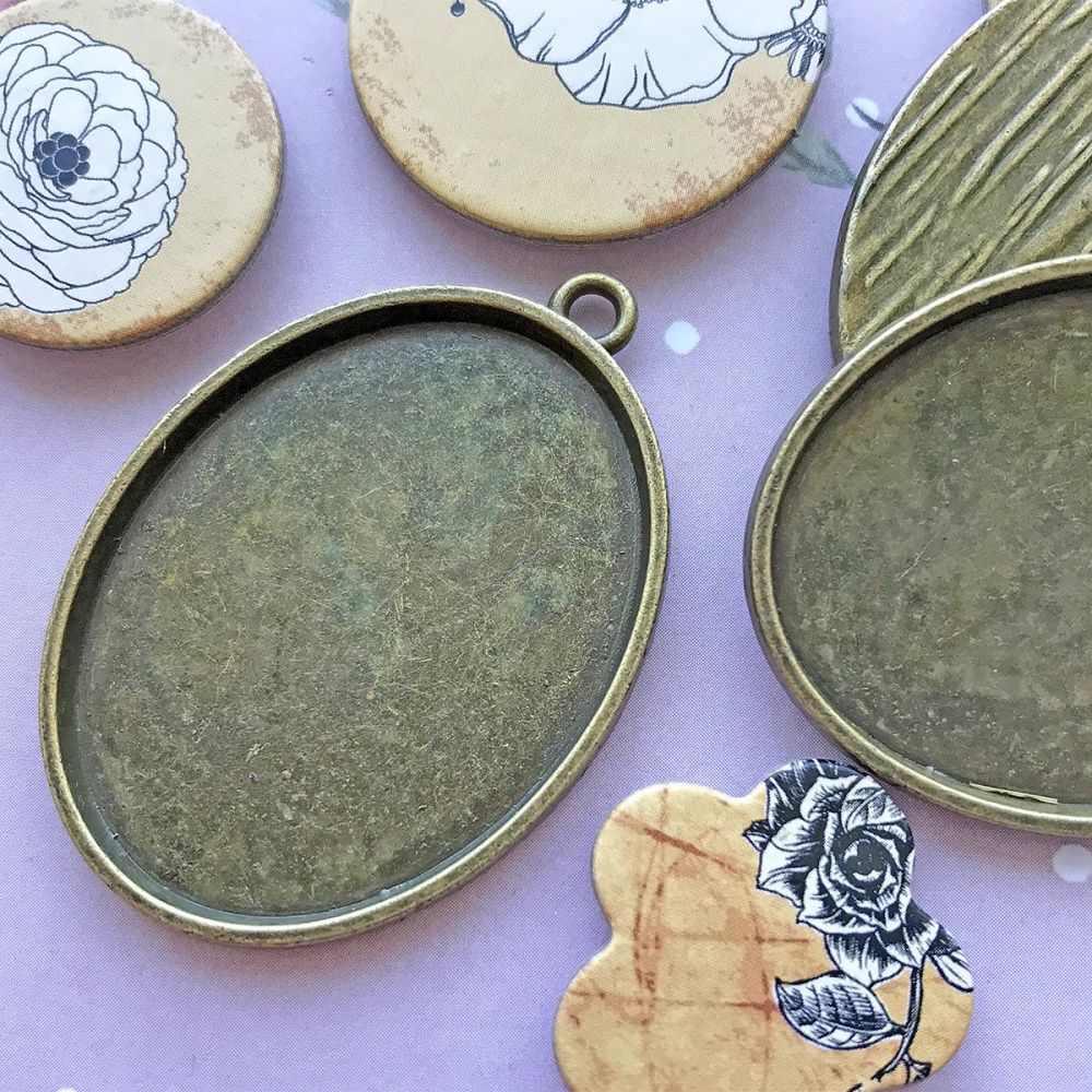 сеттинг овальный "торн", цвет античная бронза, 48x34x3 мм