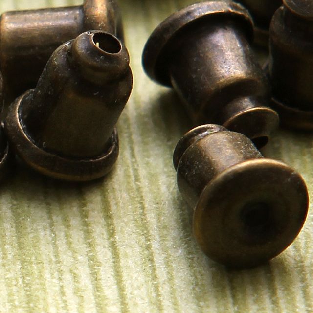 фиксаторы для сережек, цвет античная бронза, 5х6 мм