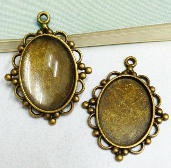 сеттинг овальный "пеппер", цвет античное золото, 63x49x3 мм