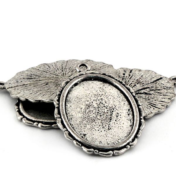 сеттинг овальный "приус", цвет античное серебро, 36х25х2 мм