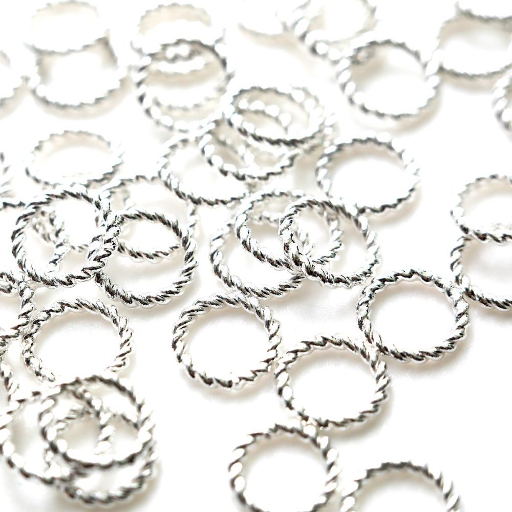 колечко соединительное витое, цвет серебро, 8x1 мм