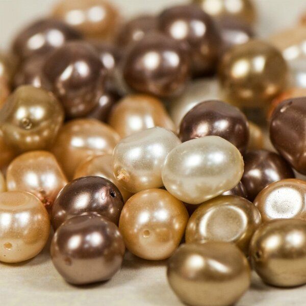 бусина, имитация жемчуга "боб", стекло, цветовой микс, 9х12 мм