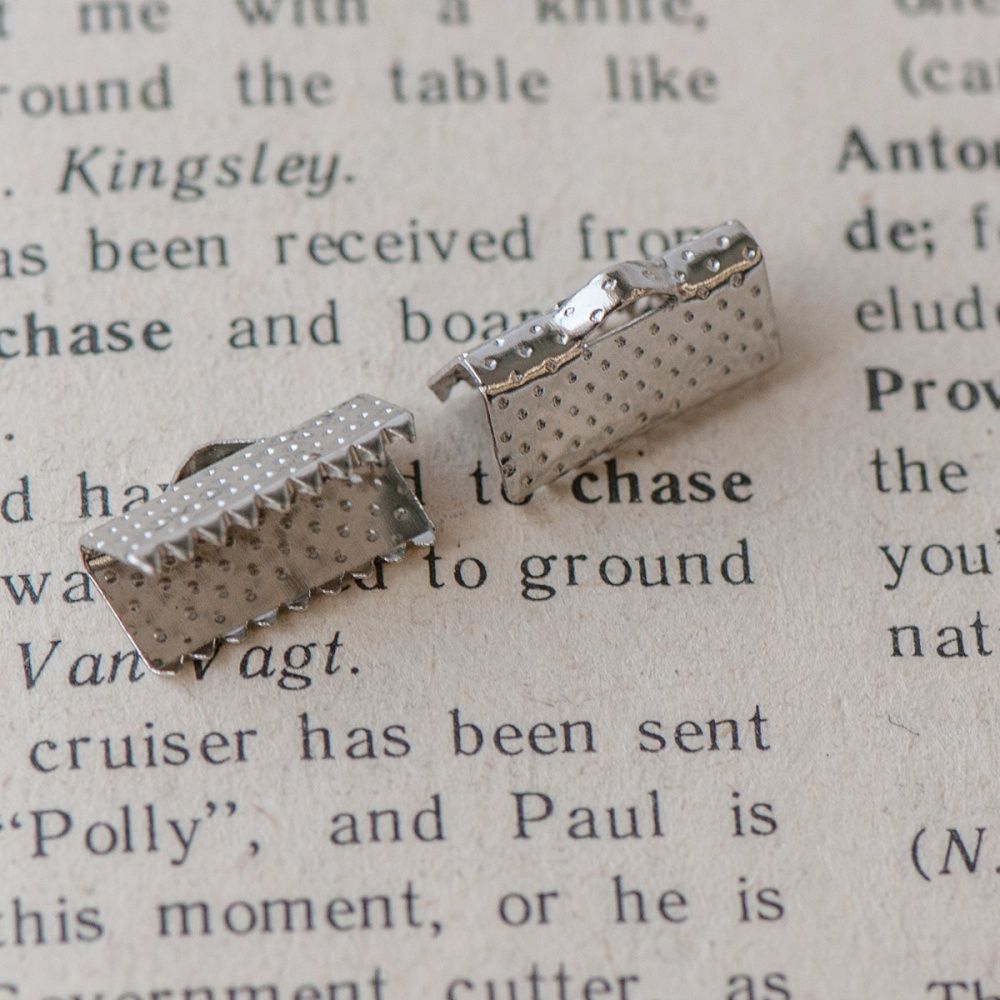 зажим для ленты, цвет платина, 13x7 мм