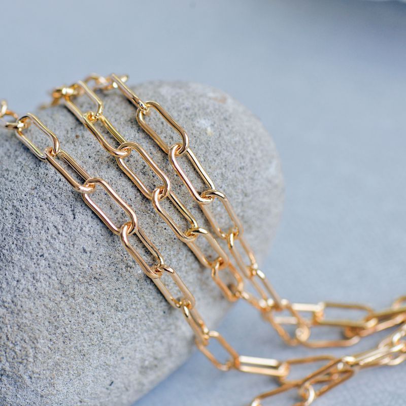 цепочка "скрепка", цвет золото, звено 12.5x5.6x1.2 мм