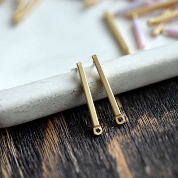 пуссеты "стик", цвет матовое золото, 25x3 мм