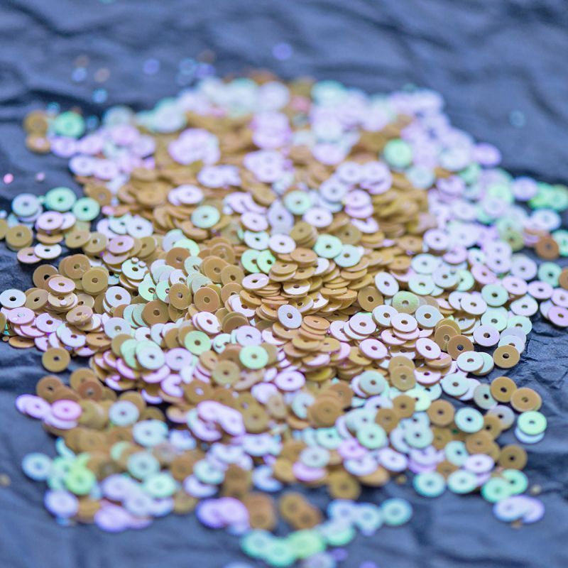 пайетки плоские, айвори радужный, 4 мм