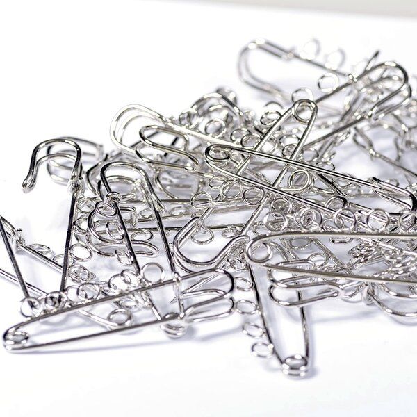 основа для броши "булавка", цвет платина, 50х16.5 мм