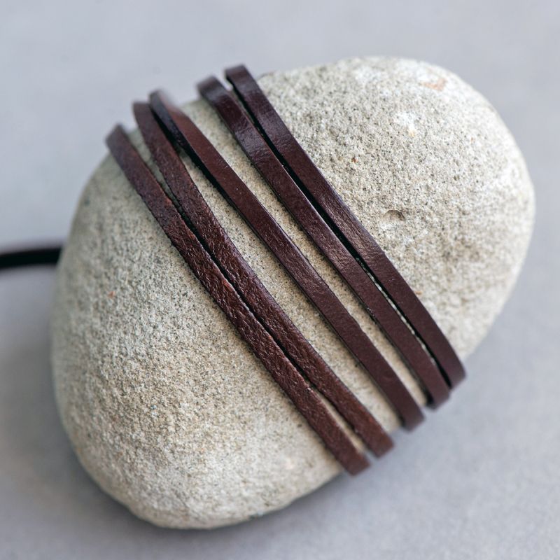 шнур кожаный, плоский, цвет кофе, 3х2 мм