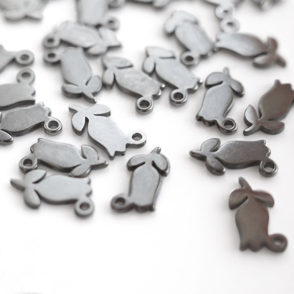 подвеска стальная "тюльпан", цвет стальной, 11x6.7 мм