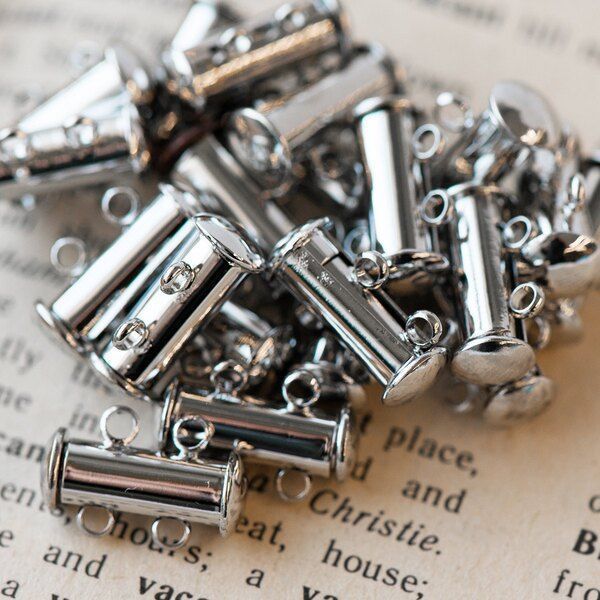 застежка "слайдер" многорядная, цвет платина, 15х11.5х6 мм