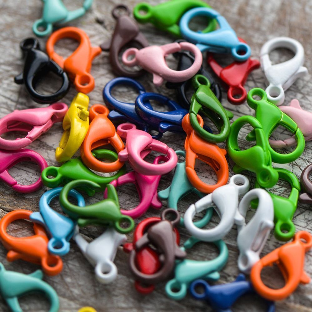 Замочки замочек-лобстер "рейнбоу", цветовой микс, 14x9x3.5 мм