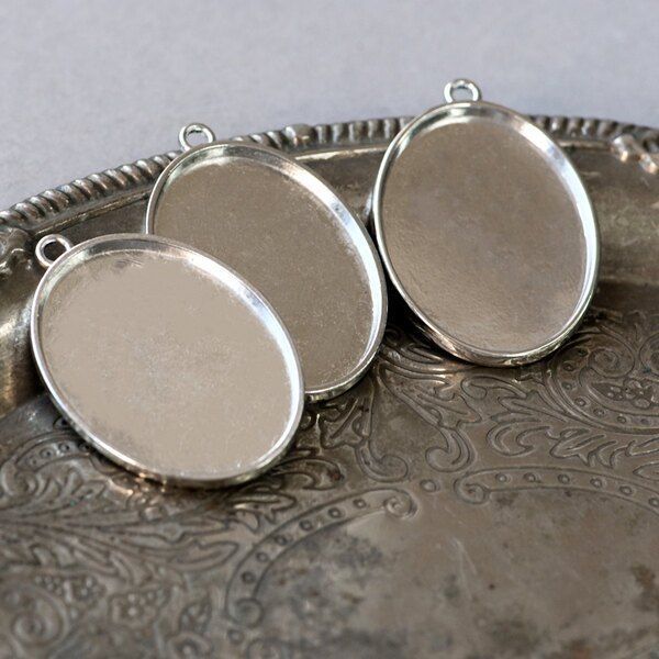 сеттинг овальный "торн", цвет платина, 48x34x3 мм