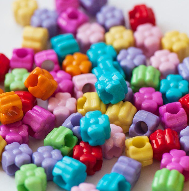 бусина, акрил "клевер", цветовой микс, 10х10х8 мм