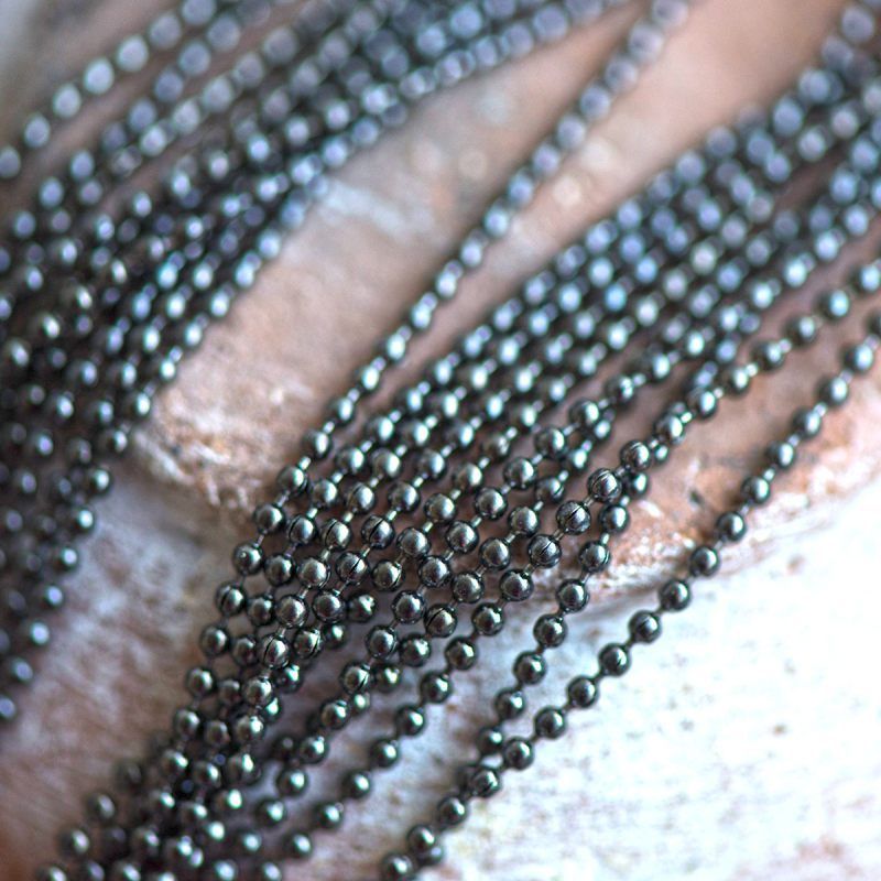 цепочка "шарик", цвет черный, шарик 1.5 мм