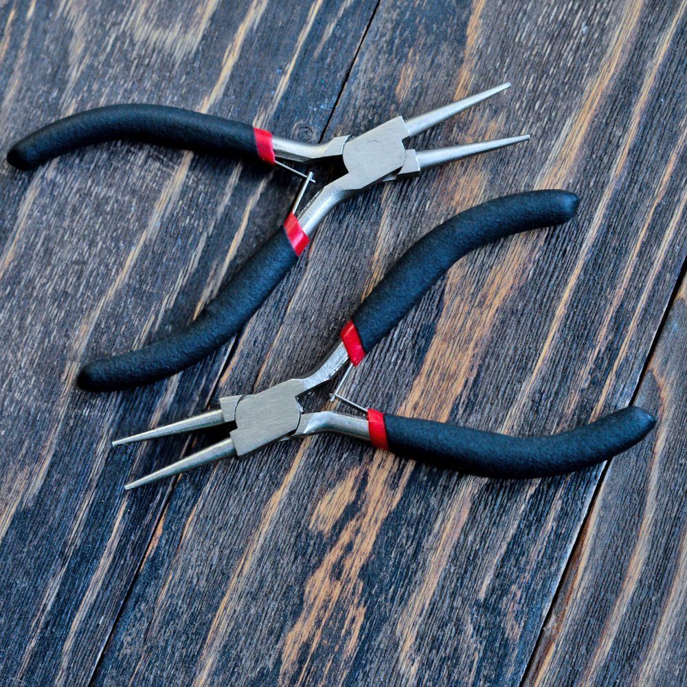 инструмент, круглогубцы (без насечки), черные ручки, 125 мм