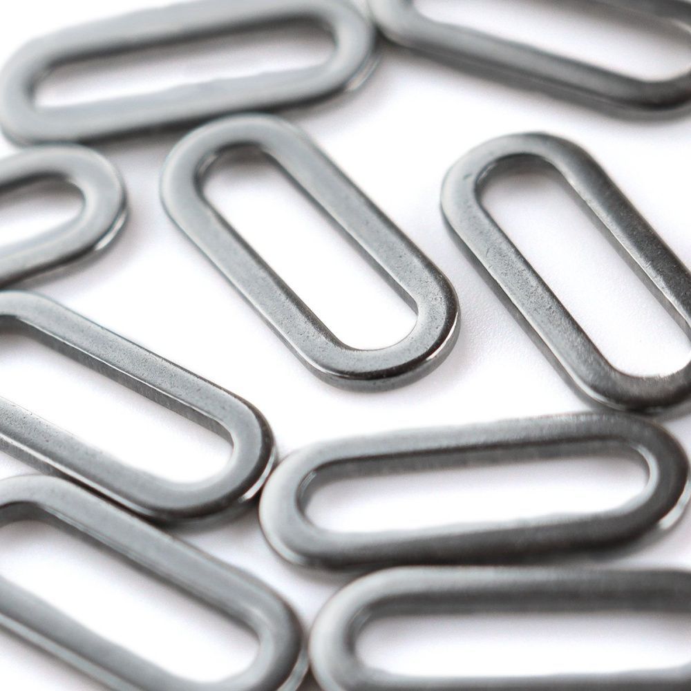 коннектор стальной "овал", цвет стальной, 16x6.5x1 мм