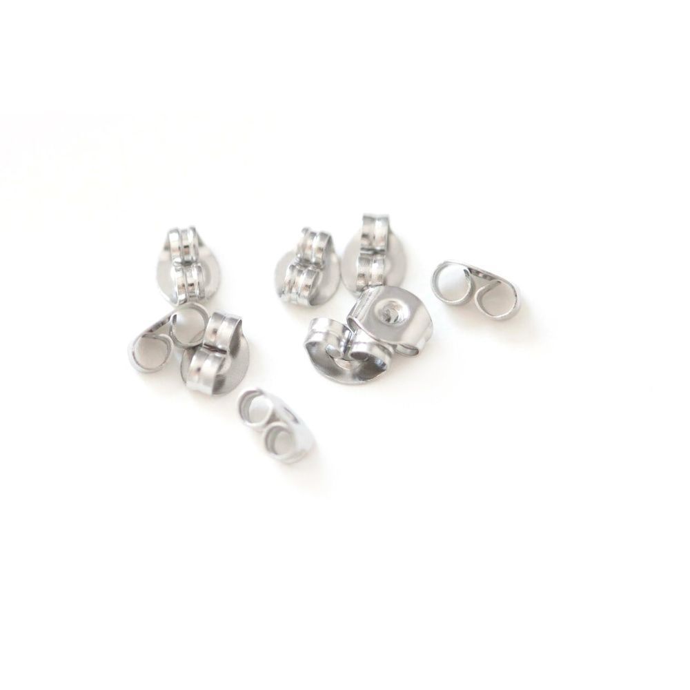 фиксаторы для сережек, цвет платина, 5х5х3 мм