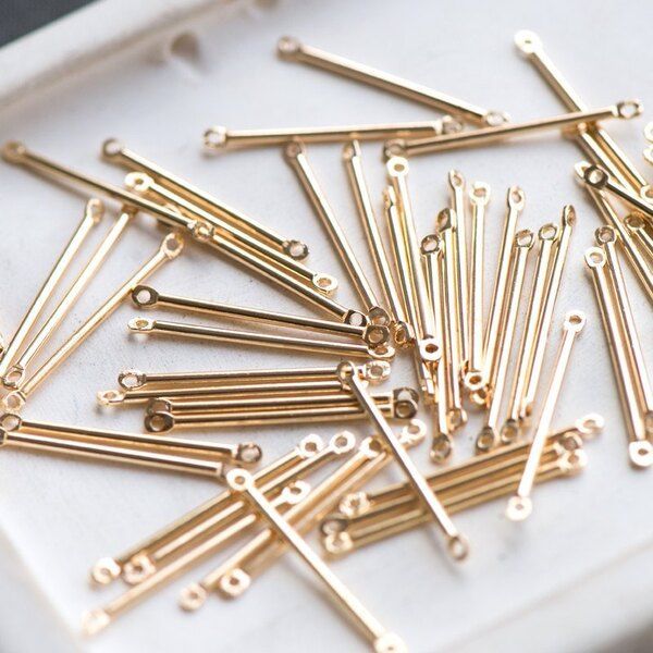 коннектор "стик", цвет светлое золото, 25x2x1.2 мм