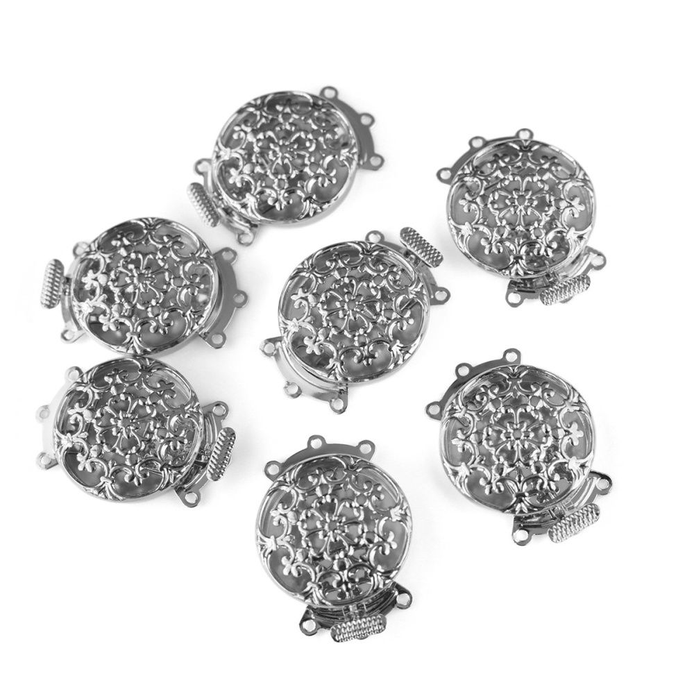 замок для украшений "флориста", цвет платина, 31x22x7 мм