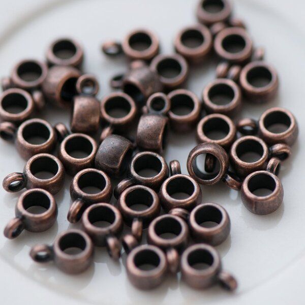 бейл "бочонок", цвет красная медь, 9x6x4 мм