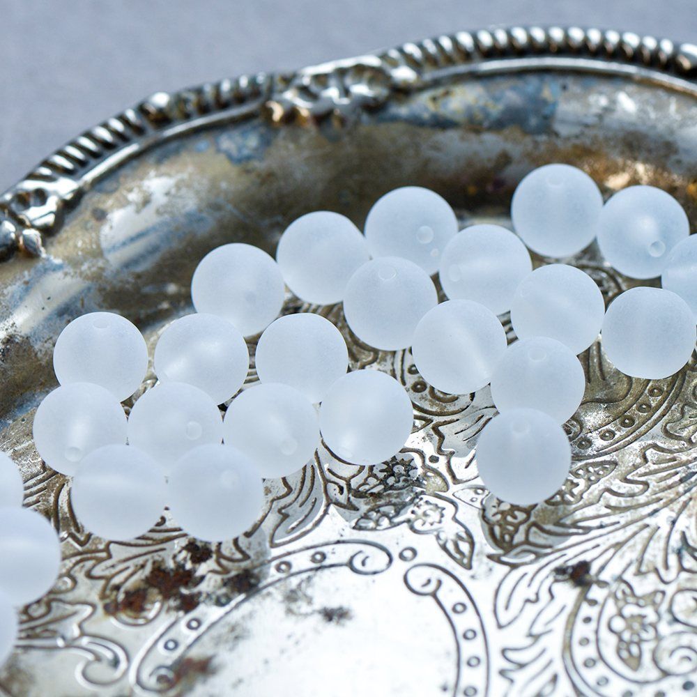 бусина, акрил 12, матовая, цвет прозрачный, 12 мм